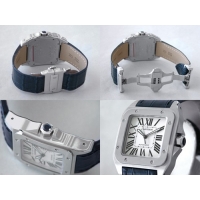 カルティエ Cartier サントス100 W20073X8 SS 青皮 ホワイト