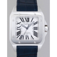 カルティエ Cartier サントス100 W20073X8 SS 青皮 ホワイト