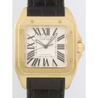 カルティエ Cartier サントス100 W20071Y1 ＹＧ 黒皮 ホワイト