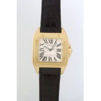 カルティエ Cartier サントス100 W20071Y1 ＹＧ 黒皮 ホワイト