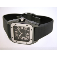 カルティエ Cartier サントス100 MM レディース ADLCコーティング W2020008 TI/SS ブラック