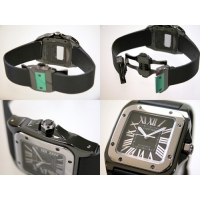 カルティエ Cartier サントス100 MM レディース ADLCコーティング W2020008 TI/SS ブラック