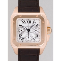 カルティエ Cartier サントス100 クロノ W20131Y1 PG シルバー