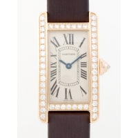 カルティエ Cartier タンクアメリカン WB707931 ケースダイヤ トワルストラップ ホワイト
