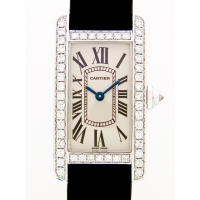 カルティエ Cartier タンクアメリカン WB707331 ケース四方ダイヤ ホワイト