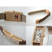 カルティエ Cartier タンクアメリカン WB707231 ケースダイヤ トワルストラップ ホワイト