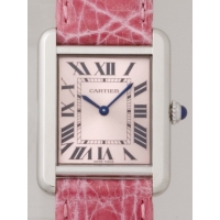 カルティエ Cartier タンクソロ W5200000 ＳS SＭ ピンク皮ベルト ピンク