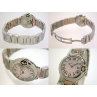 カルティエスーパーコピー バロンブルー W6920034 PG/SS SM ピンクシェル レディース