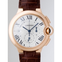カルティエスーパーコピー Cartier バロンブルー クロノグラフ W6920009 PG 皮 シルバー