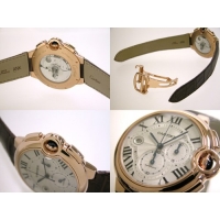 カルティエスーパーコピー Cartier バロンブルー クロノグラフ W6920009 PG 皮 シルバー