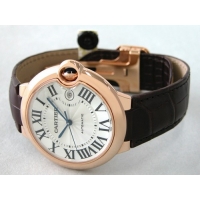 カルティエスーパーコピー Cartier バロンブルー  W6900651 PＧ LＭ 皮 シルバー 自動巻