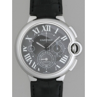 カルティエスーパーコピー Cartier バロンブルー クロノグラフ W6920052 SS 皮 XL ブラック