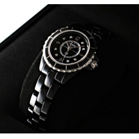 シャネル J12 レディース 29mm H2569 黒セラミック 8ダイヤ