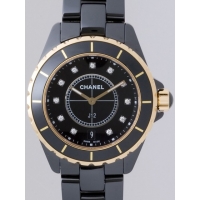 シャネルスーパーコピー j12 H2544 38mm ブラックセラミックブレス 11Ｐダイヤ ピンクゴールドコンビ ブラック