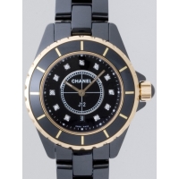 シャネルスーパーコピー j12 H2543 33mm ブラックセラミックブレス 11Ｐダイヤ ピンクゴールドコンビ ブラック