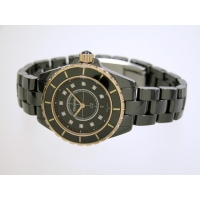 シャネルスーパーコピー j12 H2543 33mm ブラックセラミックブレス 11Ｐダイヤ ピンクゴールドコンビ ブラック