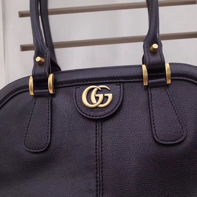 GUCCI スーパーコピー (グッチ) ハンドバッグ RE(BELLE) DoubleG ブラックソフトレザーL 515937 0PL0T 1000