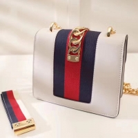 GUCCI スーパーコピー グッチ 〔シルヴィ〕 レザー ミニ チェーンバッグ 431666 CVLEG 8605