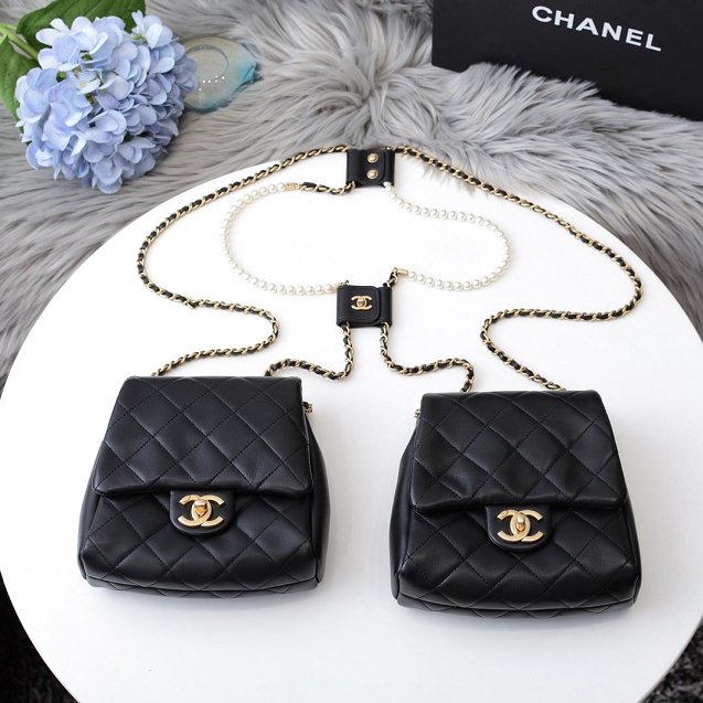 シャネル スーパーコピー 19SS CHANEL サイドパック ラムスキン＆コスチュームパール AS0614 B00518 94305