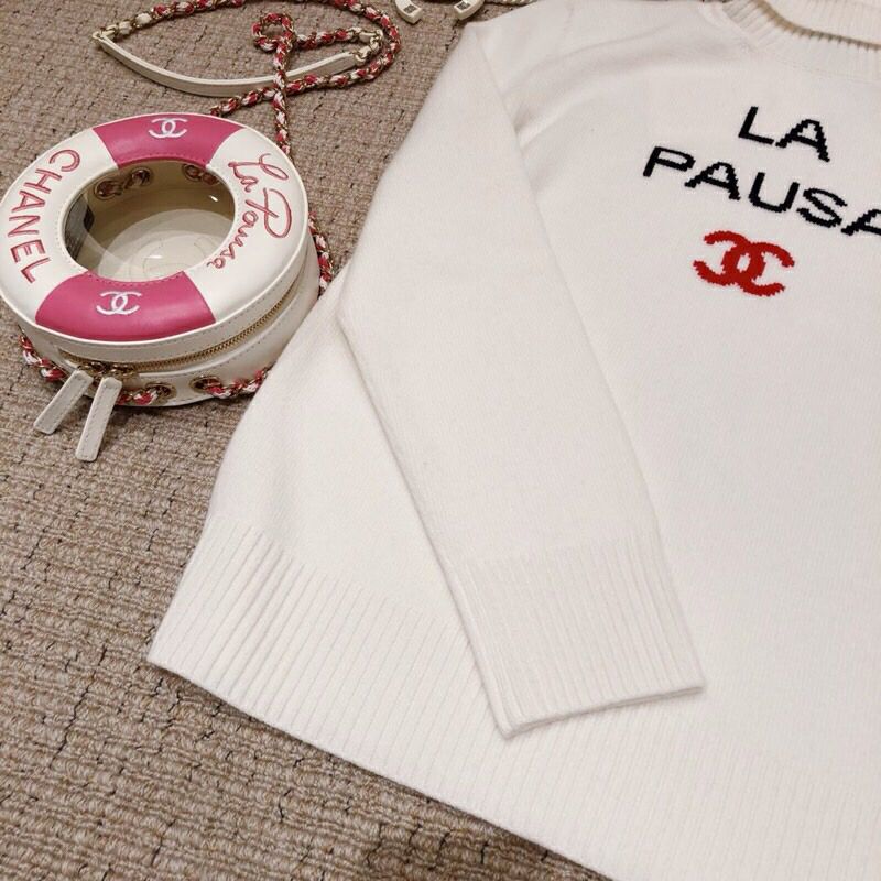CHANEL スーパーコピー シャネル 2018/19 ホワイト カシミヤ 新作 セーター ニット P60454 K46051 AW005