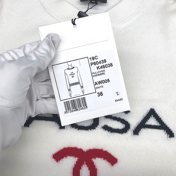 CHANEL スーパーコピー シャネル セーター ホワイト カシミア プルオーバー P60439 K46038 AW005