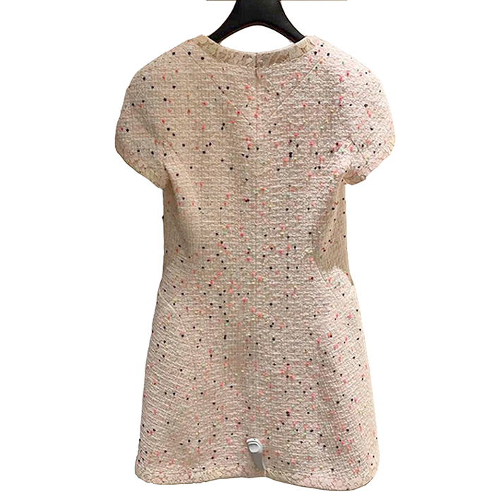 シャネル スーパーコピー 新作 CHANEL コットンツイードドレス コーラル＆ホワイト P61312 V46591 MG146