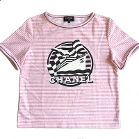 シャネル スーパーコピー 19CRUISE CHANEL ストライプ コットン&ナイロン TシャツP60455 V22656 M6369