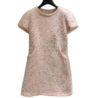 シャネル スーパーコピー 新作 CHANEL コットンツイードドレス コーラル＆ホワイト P61312 V46591 MG146