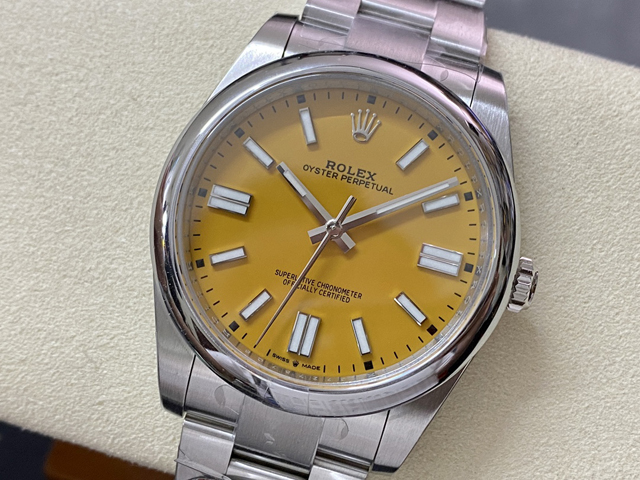 【ROLEX】ロレックス スーパーコピー オイスターパーペチュアル 124300 イエロー 41MM【CLEAN工場出品】