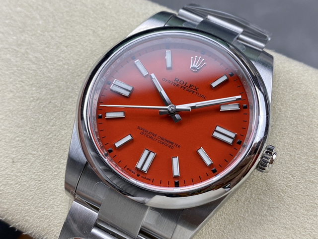 【ROLEX】ロレックス スーパーコピー オイスターパーペチュアル 124300 レッド 41MM【CLEAN工場出品】