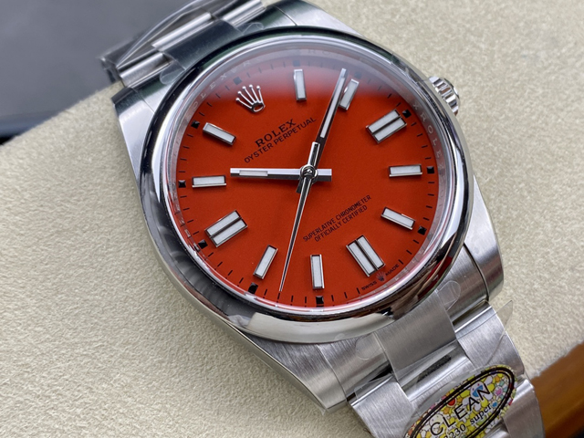 【ROLEX】ロレックス スーパーコピー オイスターパーペチュアル 124300 レッド 41MM【CLEAN工場出品】