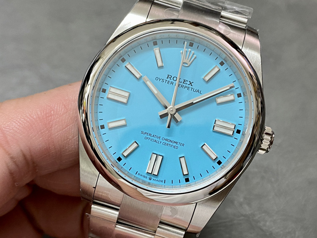 【ROLEX】ロレックス スーパーコピー オイスターパーペチュアル 124300 ターコイズブルー 41MM【CLEAN工場出品】