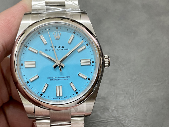 【ROLEX】ロレックス スーパーコピー オイスターパーペチュアル 124300 ターコイズブルー 41MM【CLEAN工場出品】