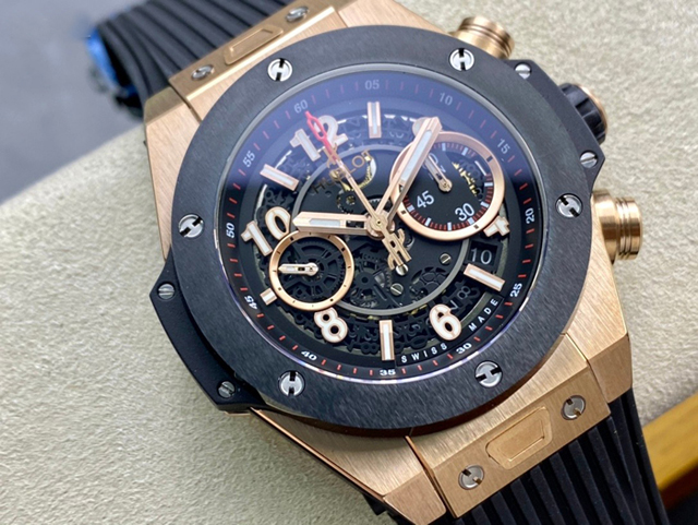 【HB工場出品】ウブロ スーパーコピー HUBLOT ビッグバン ウニコ キングゴールドセラミック 441.OM.1181.RX  グレー 42mm