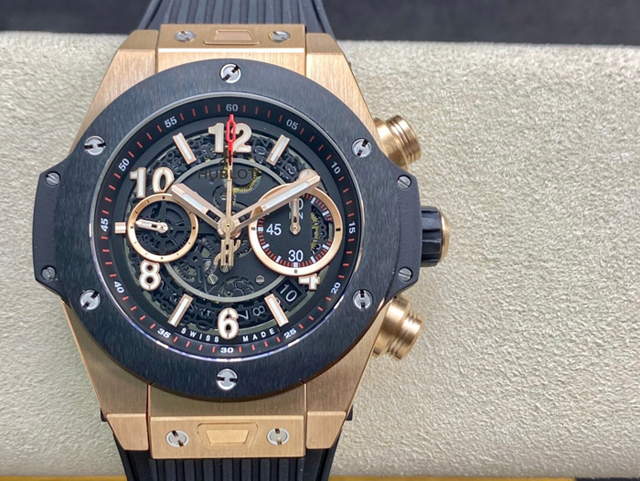 【HB工場出品】ウブロ スーパーコピー HUBLOT ビッグバン ウニコ キングゴールドセラミック 441.OM.1181.RX  グレー 42mm