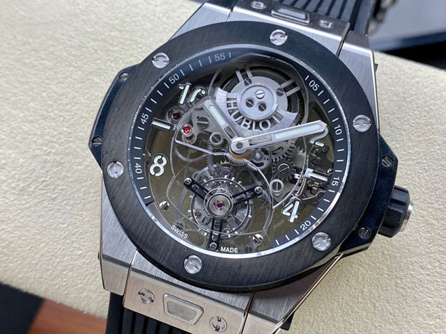 【HB工場出品】ウブロ スーパーコピー HUBLOT  ビッグバン トゥールビヨン シルバーケース 419.CI.0170.RX   45 mm