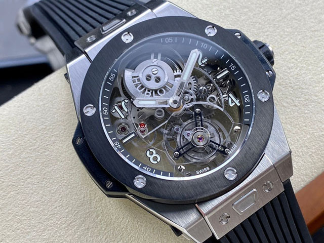 【HB工場出品】ウブロ スーパーコピー HUBLOT  ビッグバン トゥールビヨン シルバーケース 419.CI.0170.RX   45 mm