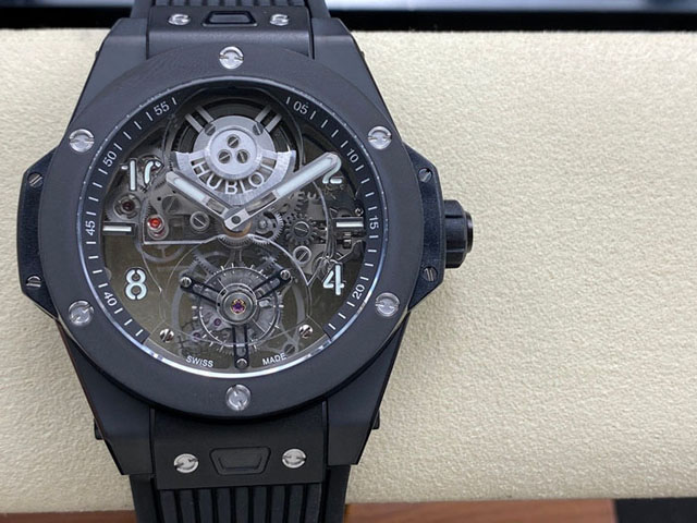 【HB工場出品】ウブロ スーパーコピー HUBLOT ビッグバン トゥールビヨン オートマティック ブラックマジック 419.CI.0170.RX シルバー 45 mm