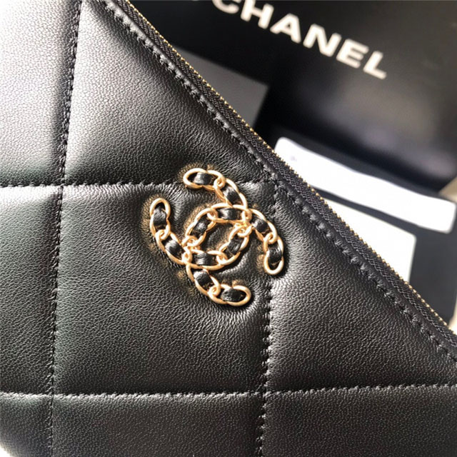【CHANEL】シャネル 19 スモール ポーチ ブラック スーパーコピー（AP1059 B04852 94305）