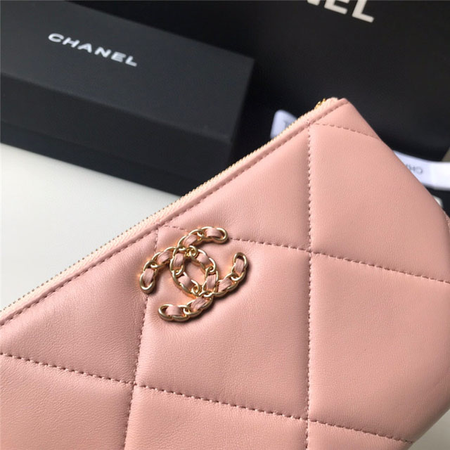 【CHANEL】シャネル 19 スモール ポーチ ピンク スーパーコピー（AP1059）