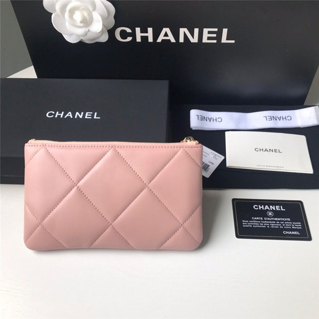 【CHANEL】シャネル 19 スモール ポーチ ピンク スーパーコピー（AP1059）