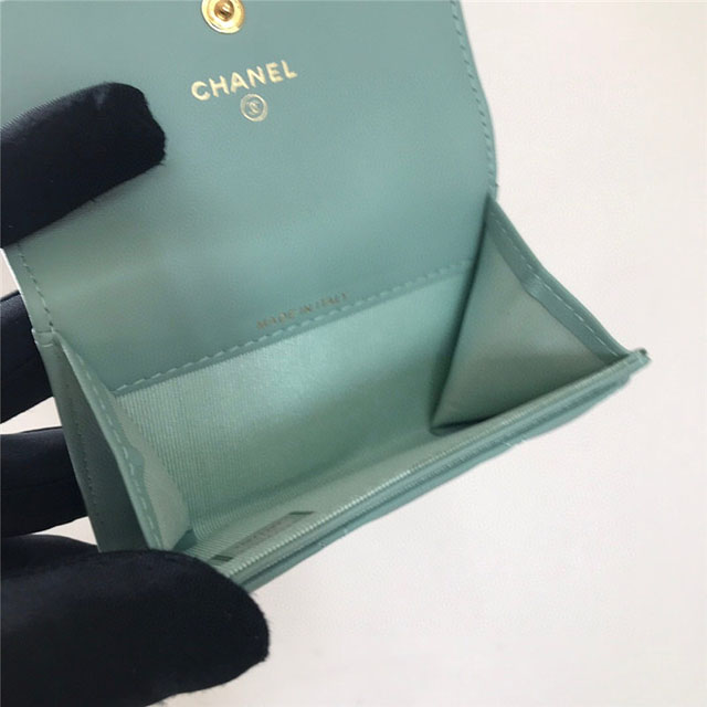 【CHANEL】シャネル 19フラップカードケース ブルー スーパーコピー（AP1790）