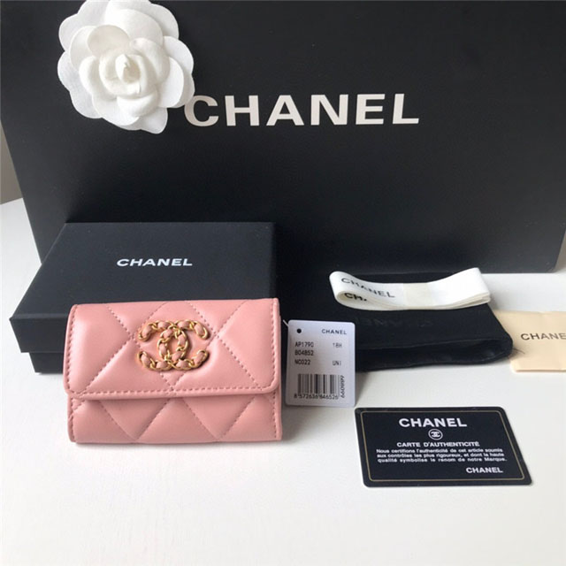 【CHANEL】シャネル 19フラップカードケース ピンク スーパーコピー（AP1790 B07327 NM368）