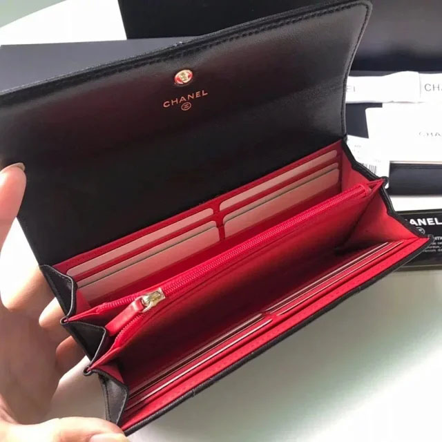 【CHANEL】シャネル 19 ロング フラップ ウォレット ブラック スーパーコピー（AP0955 B04852 94305）