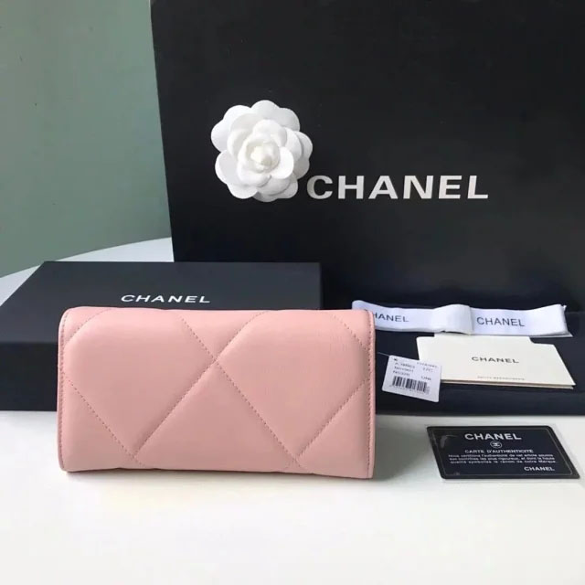 【CHANEL】シャネル 19 ロング フラップ ウォレット ピンク スーパーコピー（AP0955 B04852 NN267）