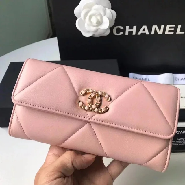 【CHANEL】シャネル 19 ロング フラップ ウォレット ピンク スーパーコピー（AP0955 B04852 NN267）