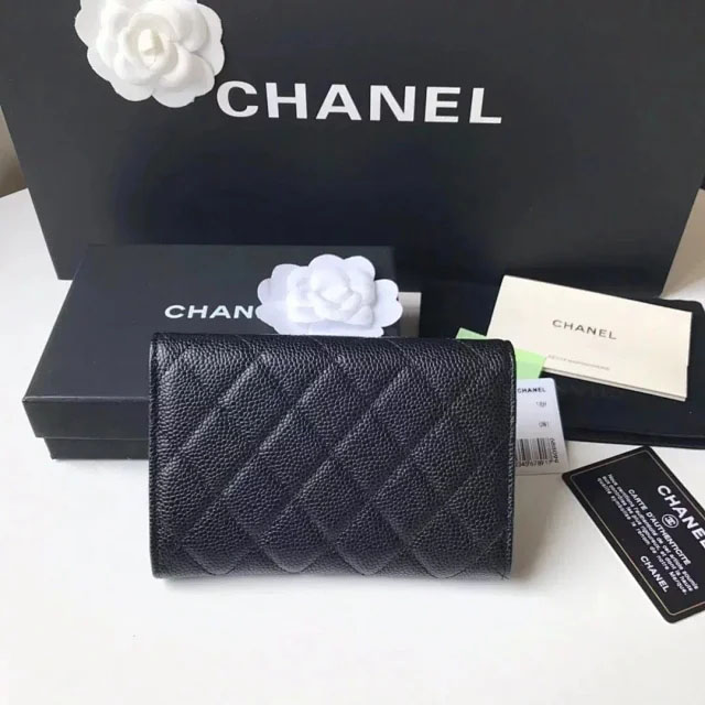 【CHANEL】シャネル 三つ折り ミディアムサイズ 中財布 （ブラック/ボルドー）スーパーコピー（A84341）