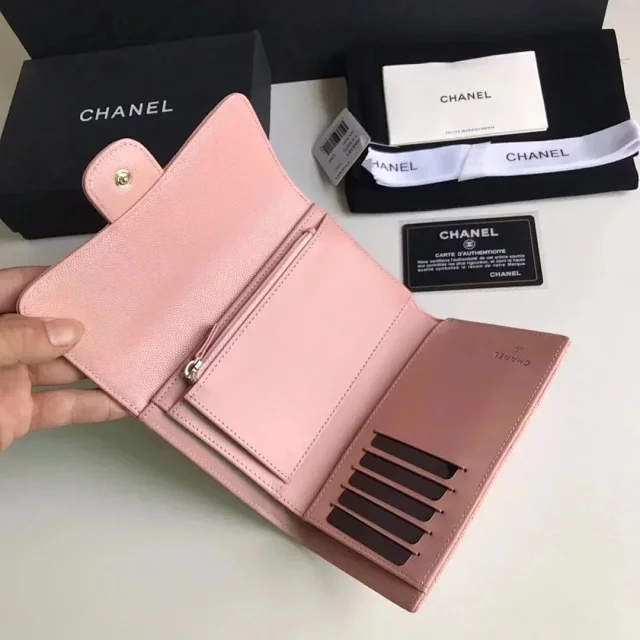 【CHANEL】シャネル 三つ折り ミディアムサイズ 中財布 （ピンク）スーパーコピー（A84341）