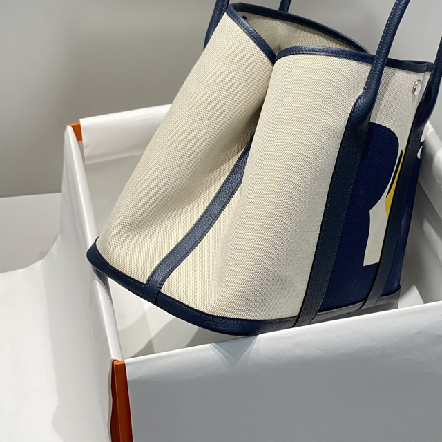 【Hermes】エルメス スーパーコピー ガーデンパーティー49 ボヤージュ トートバッグ インディゴブルー (H085078CKAA)