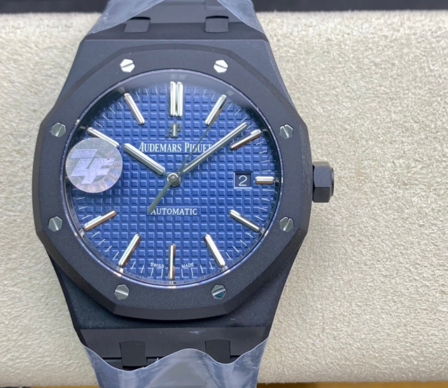 【AUDEMARS PIGUET】オーデマ・ピゲ スーパーコピー ロイヤルオーク DLC ネイビーブルー 41MM 15400【ZF工場出品】